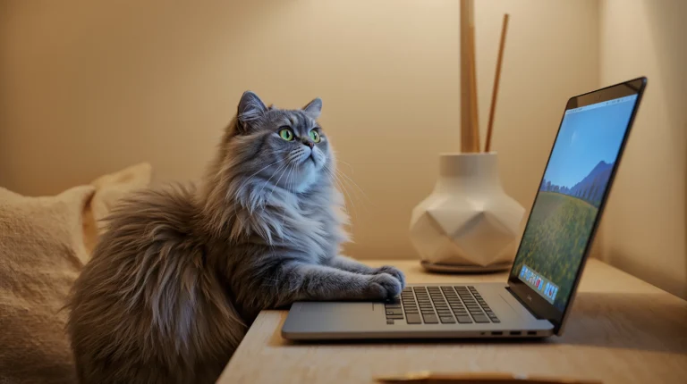 funny-office-animal-laptop-wallpapers-cat-working-laptop-bright-eyes