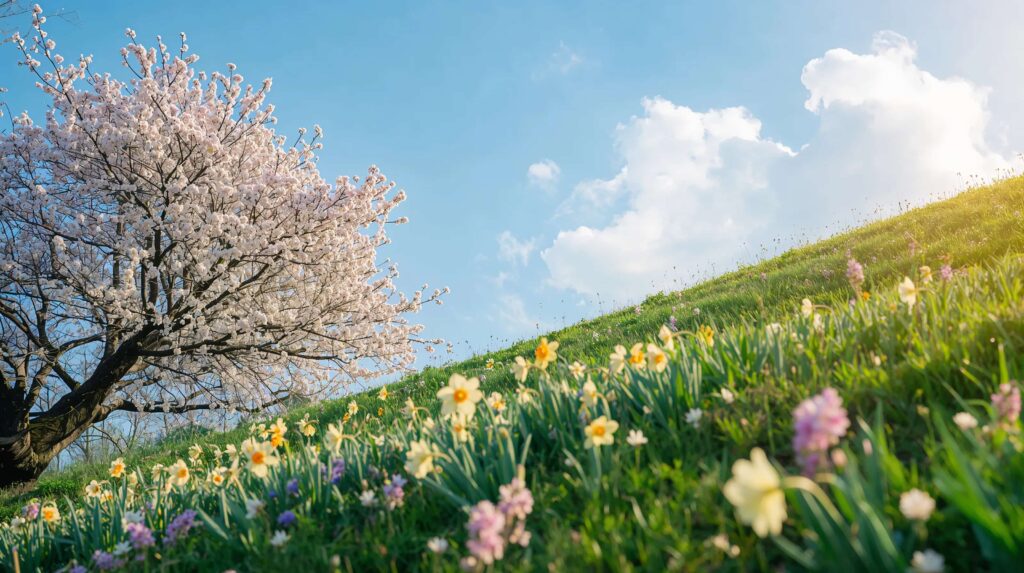 spring-awakening-aesthetic-laptop-wallpapers-blossom-hillside-4k