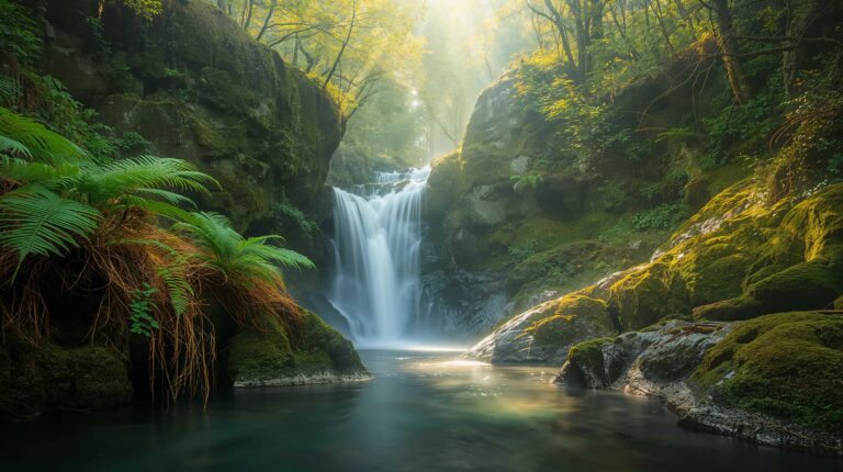 spring-awakening-aesthetic-laptop-wallpapers-spring-waterfall-mist-4k