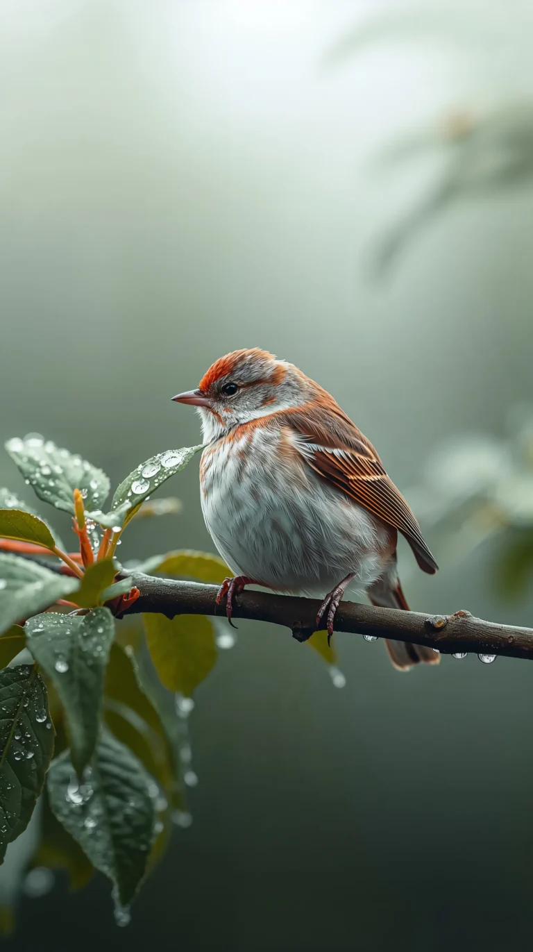 spring-bird-aesthetic-wallpapers-bird-dew-morning-branch-phone