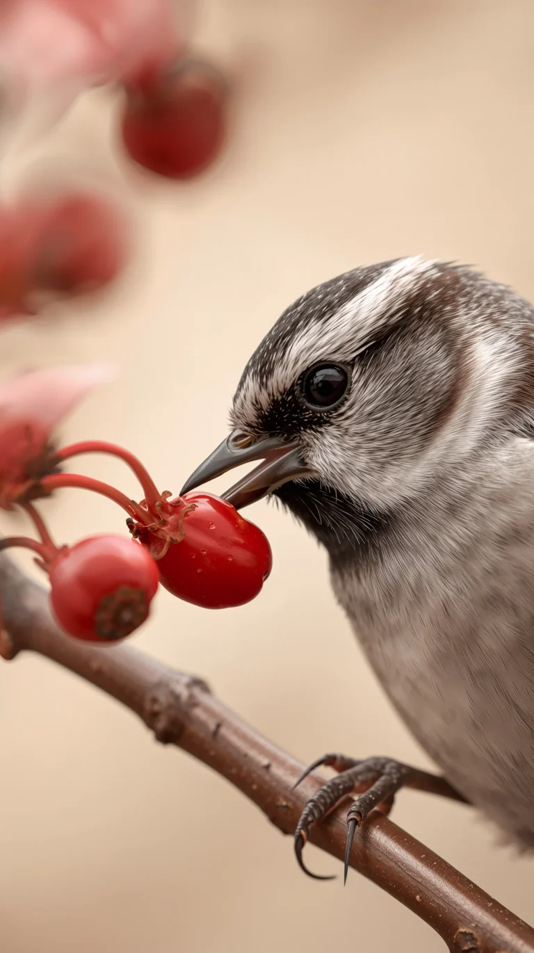 spring-bird-aesthetic-wallpapers-macro-bird-eating-berry-phone