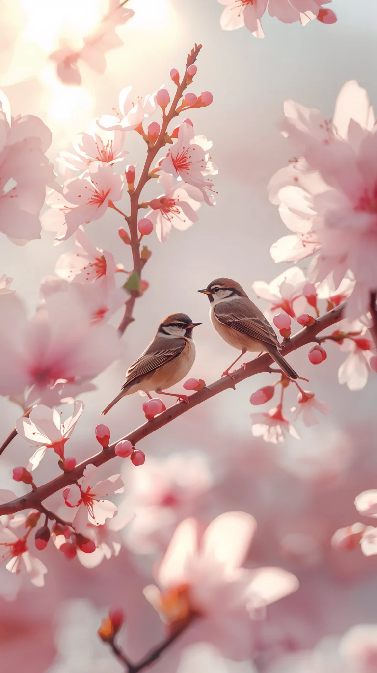 spring-bird-aesthetic-wallpapers-two-birds-blossom-branch-phone
