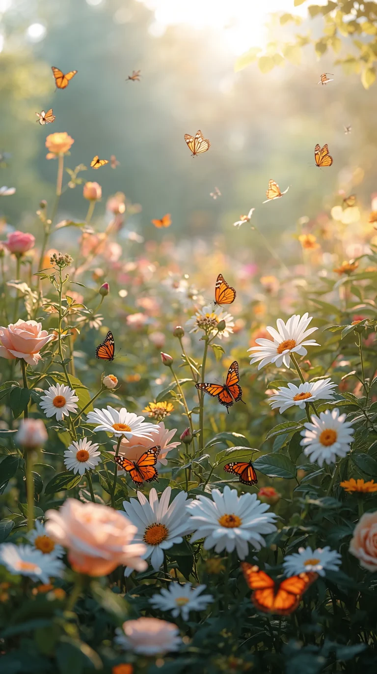 spring-garden-aesthetic-wallpapers-4k-butterfly-flower-garden-phone