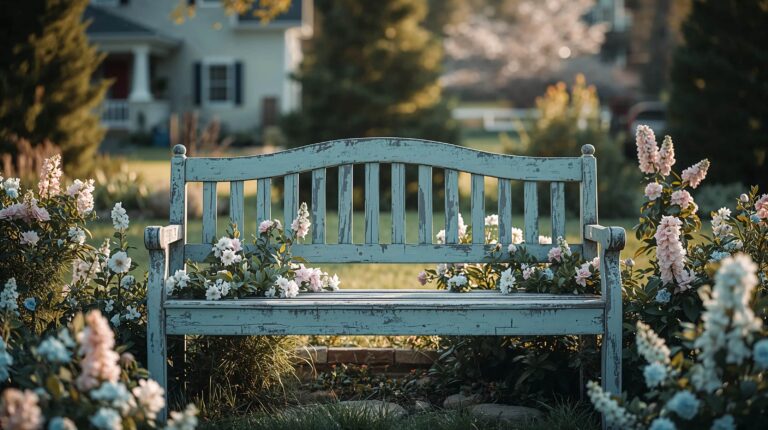 spring-garden-aesthetic-wallpapers-4k-cozy-backyard-bench-laptop