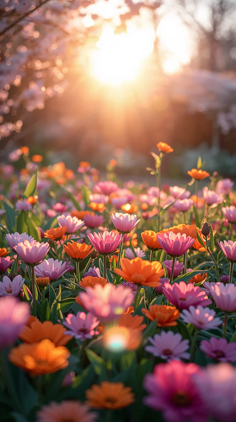 spring-garden-aesthetic-wallpapers-4k-golden-hour-bloom-phone