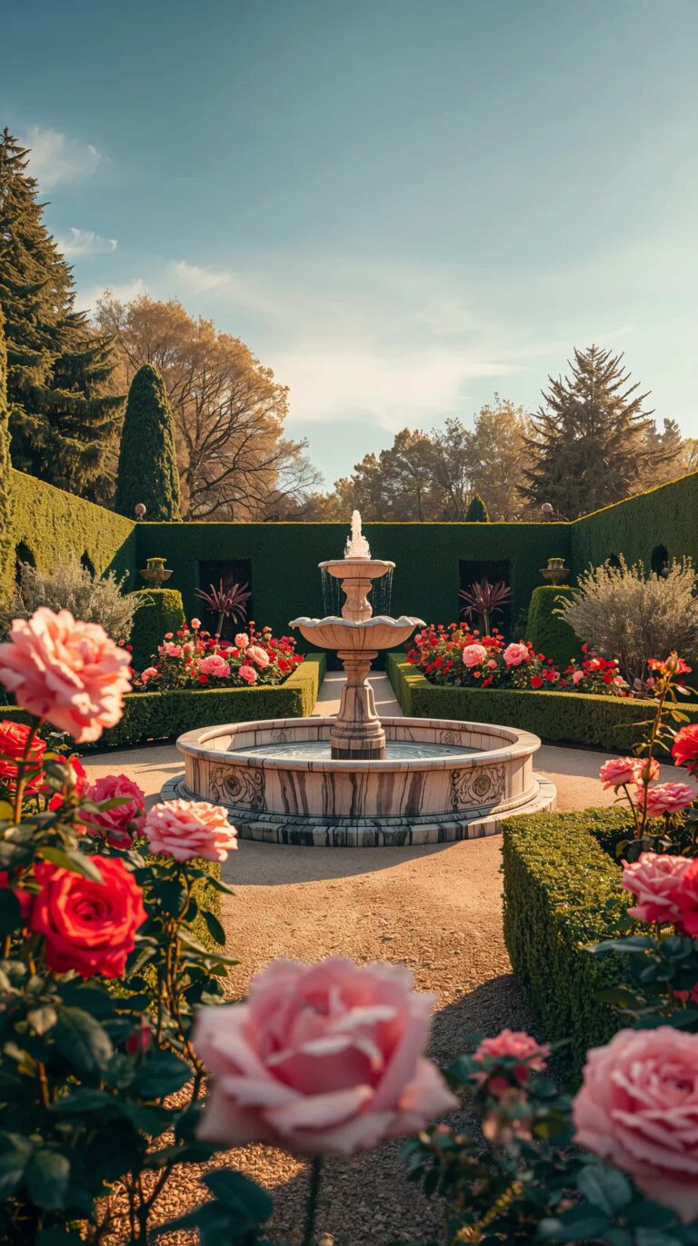 spring-garden-aesthetic-wallpapers-4k-luxury-rose-fountain-phone