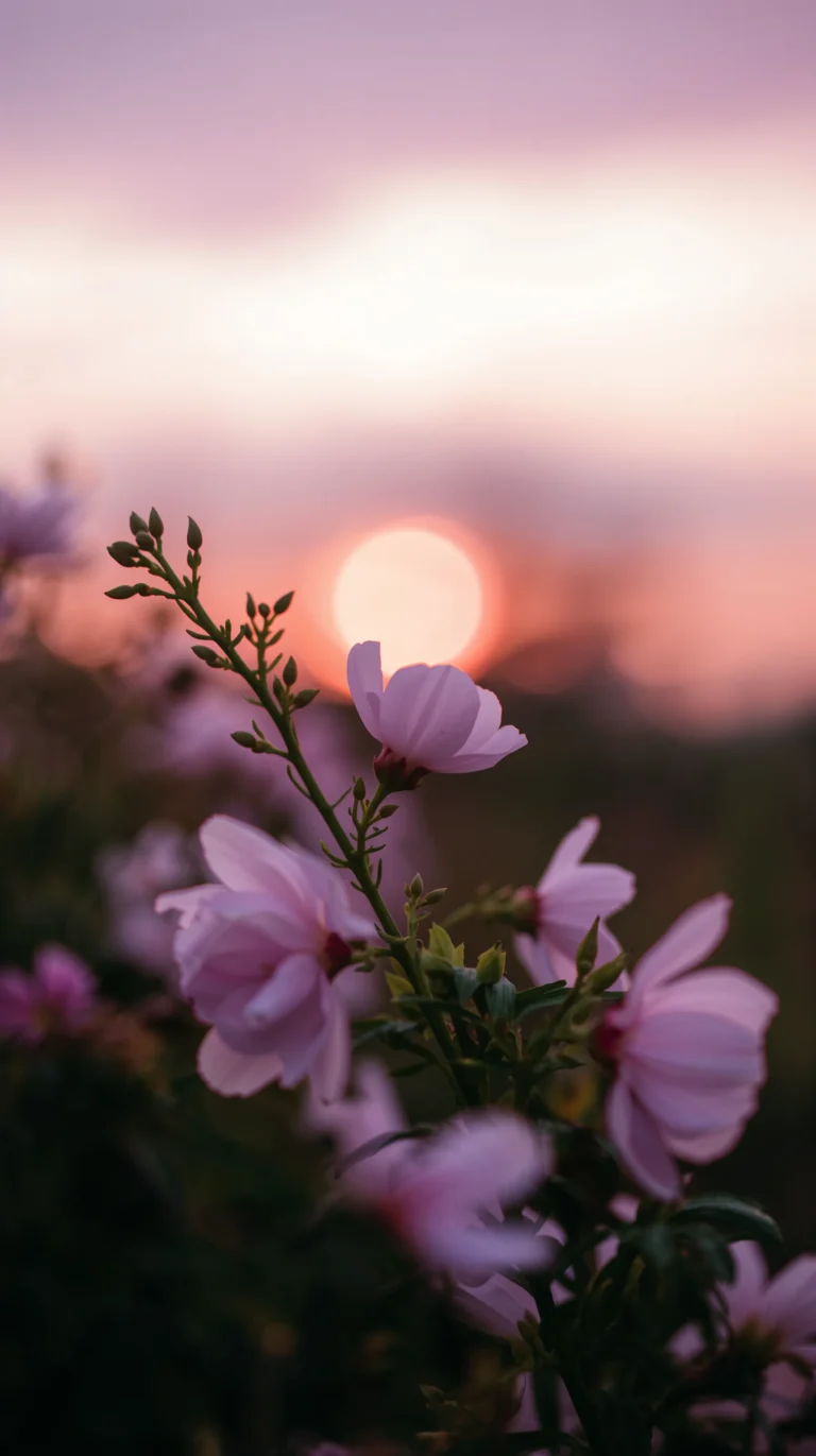 spring-garden-aesthetic-wallpapers-4k-sunset-evening-garden-phone