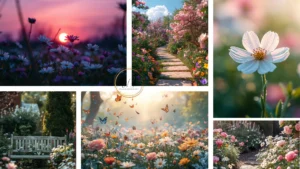 spring garden aesthetic wallpapers collage