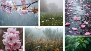 spring rain aesthetic wallpapers collage