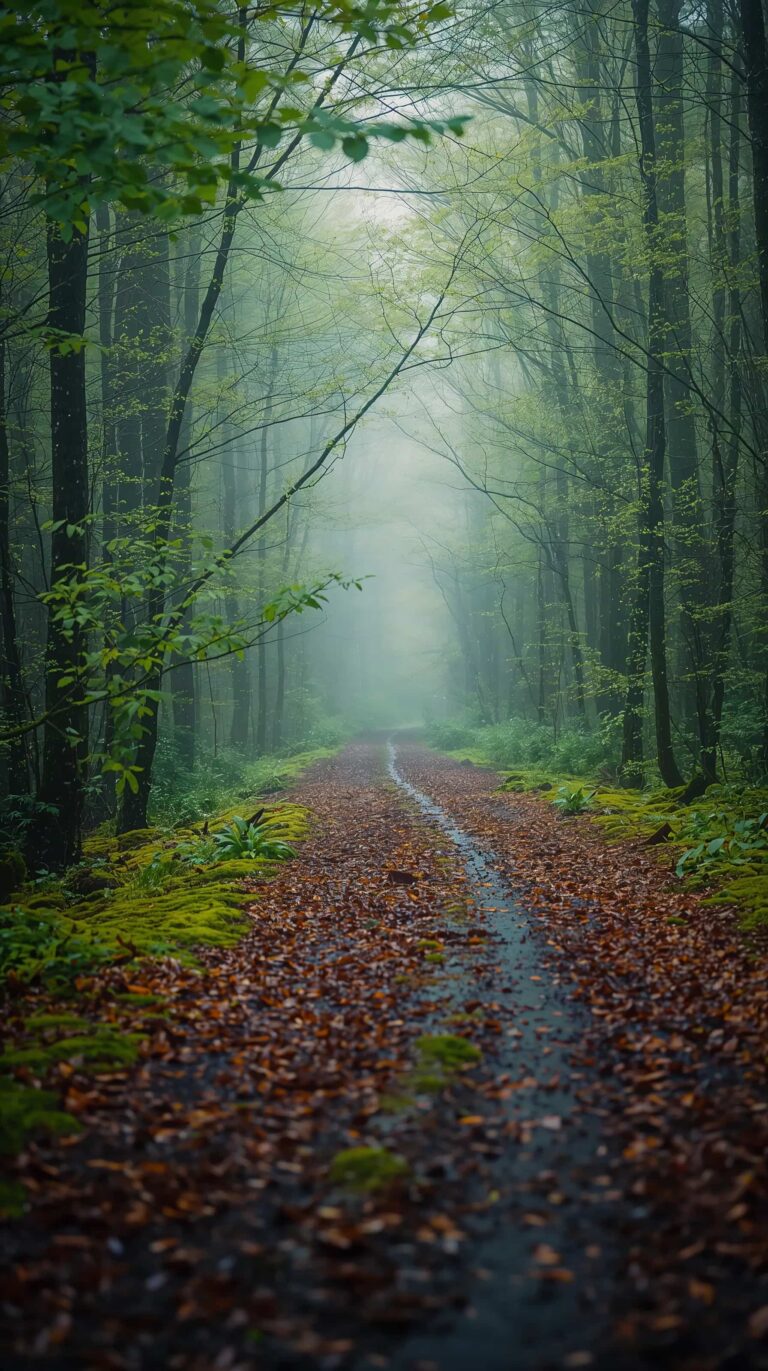 spring-rain-aesthetic-wallpapers-rainy-forest-path-mist-phone