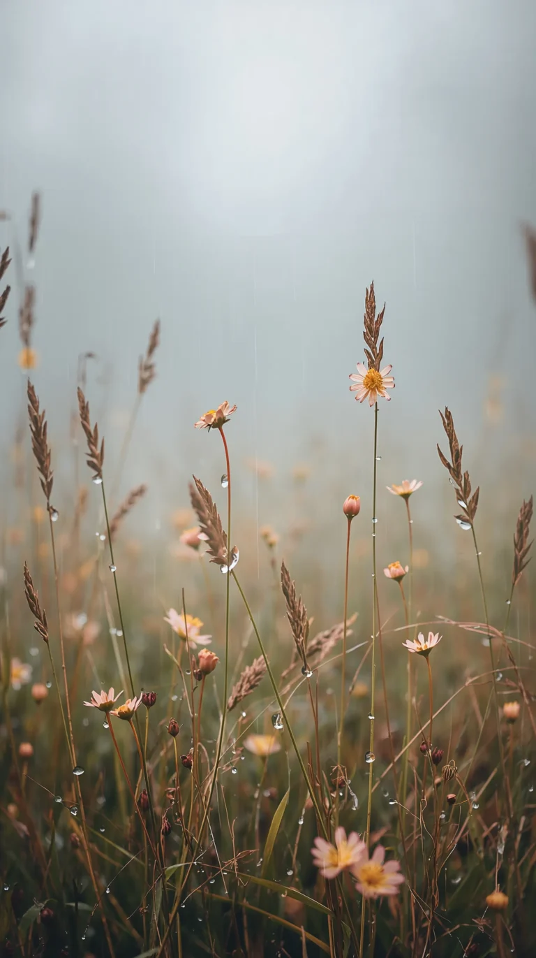 spring-rain-aesthetic-wallpapers-wild-grass-rain-mist-phone