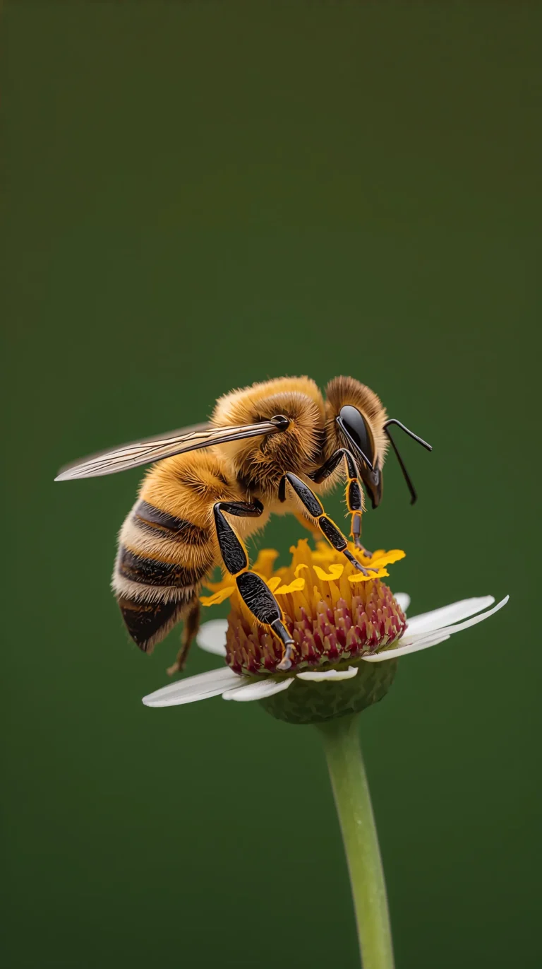 unique-macro-texture-wallpapers-bee-on-flower-natural-light-4k
