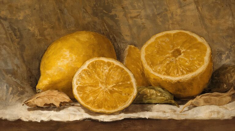 vintage-still-life-painting-wallpapers-macro-sliced-lemons-texture-4k-laptop