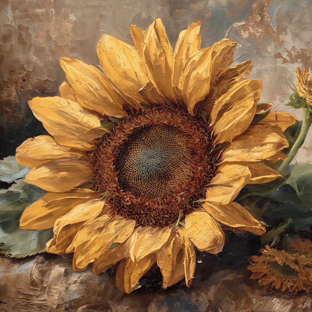 vintage-still-life-painting-wallpapers-macro-sunflower-detail-golden-4k-cover