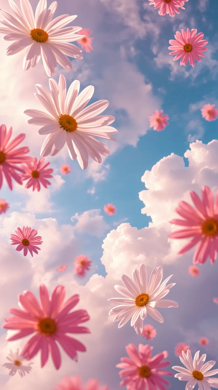 aesthetic-summer-flower-wallpapers-4k-floating-flowers-sky-phone