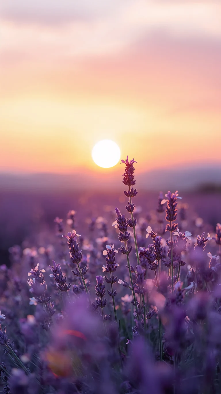 aesthetic-summer-flower-wallpapers-4k-lavender-field-sunset-phone