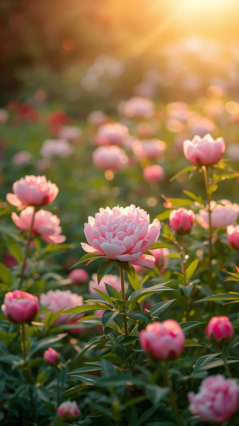aesthetic-summer-flower-wallpapers-4k-peony-garden-sunset-phone