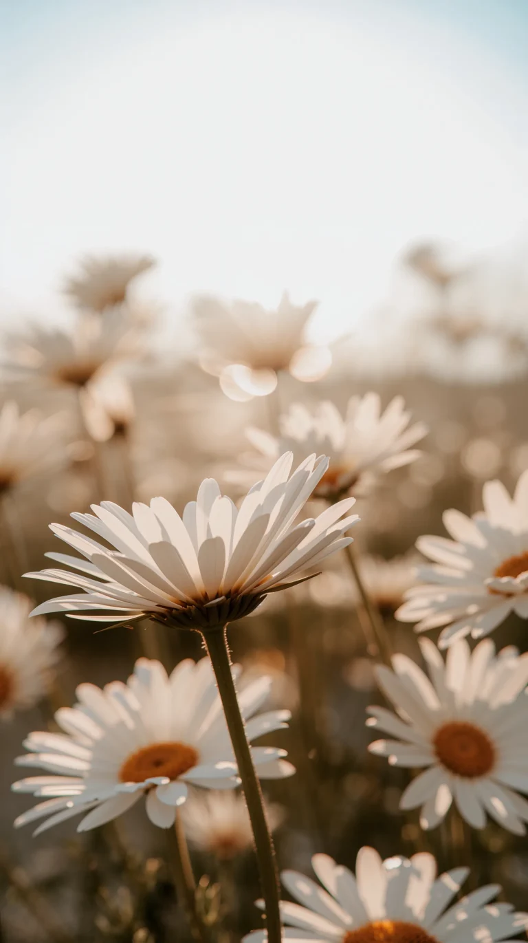 aesthetic-summer-flower-wallpapers-4k-white-daisy-bloom-phone