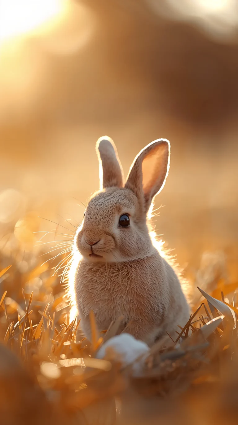 cute-animal-summer-wallpapers-bunny-golden-hour-phone
