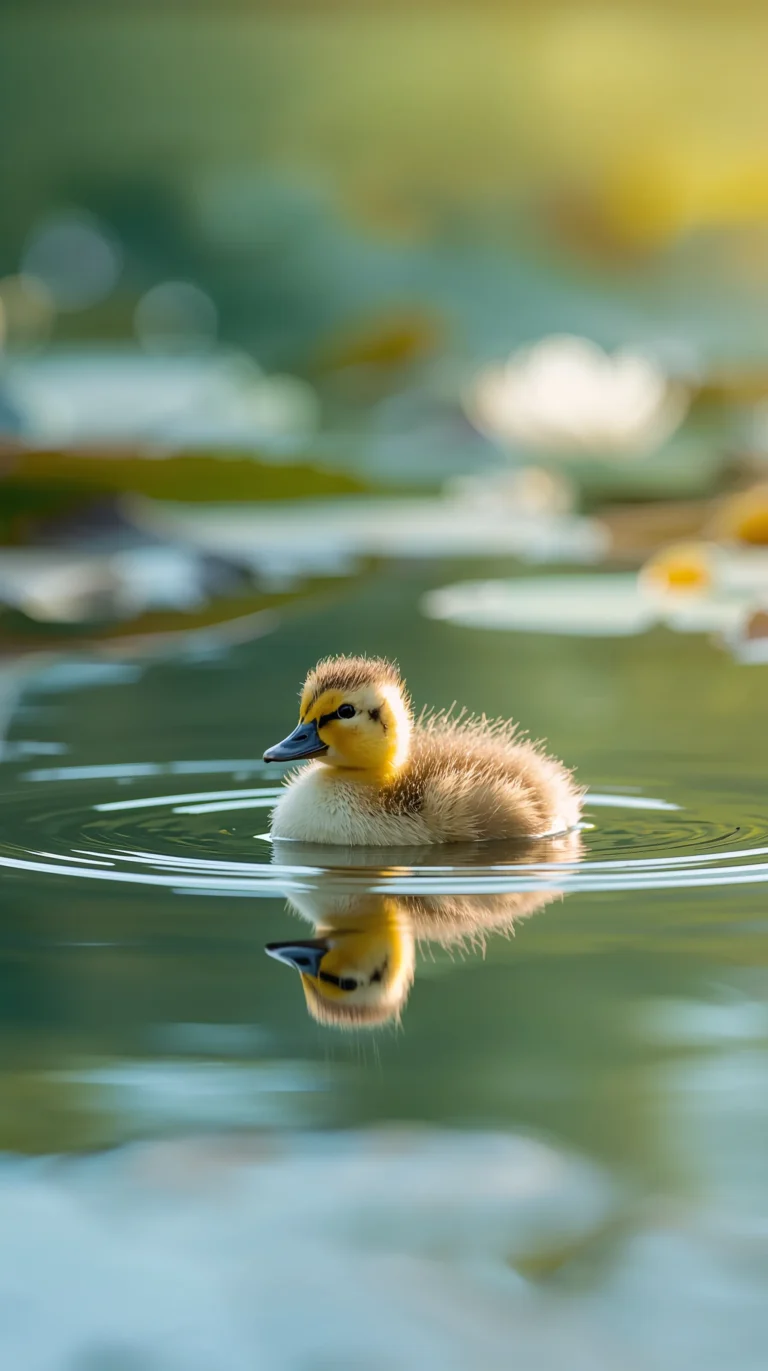 cute-animal-summer-wallpapers-duckling-water-phone