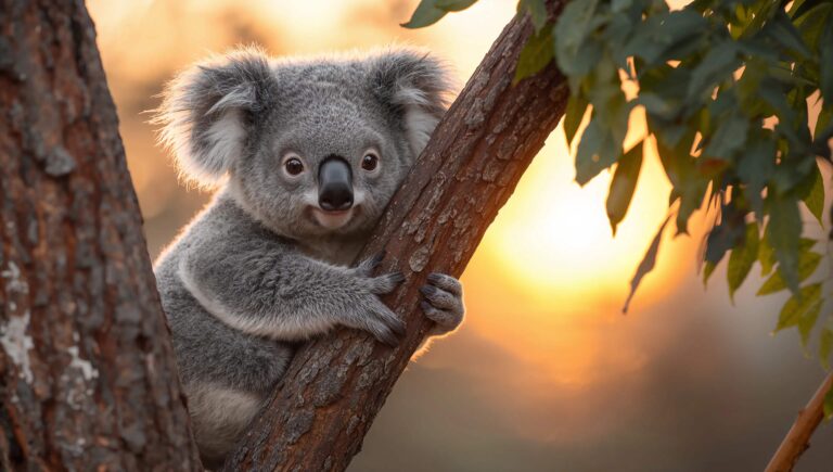 cute-animal-summer-wallpapers-koala-sunset-laptop