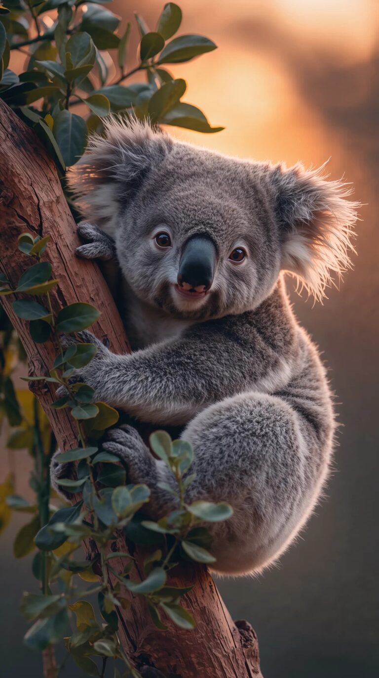 cute-animal-summer-wallpapers-koala-sunset-phone