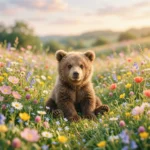 cute-cozy-wallpapers-for-phone-bear-flower-field-cover