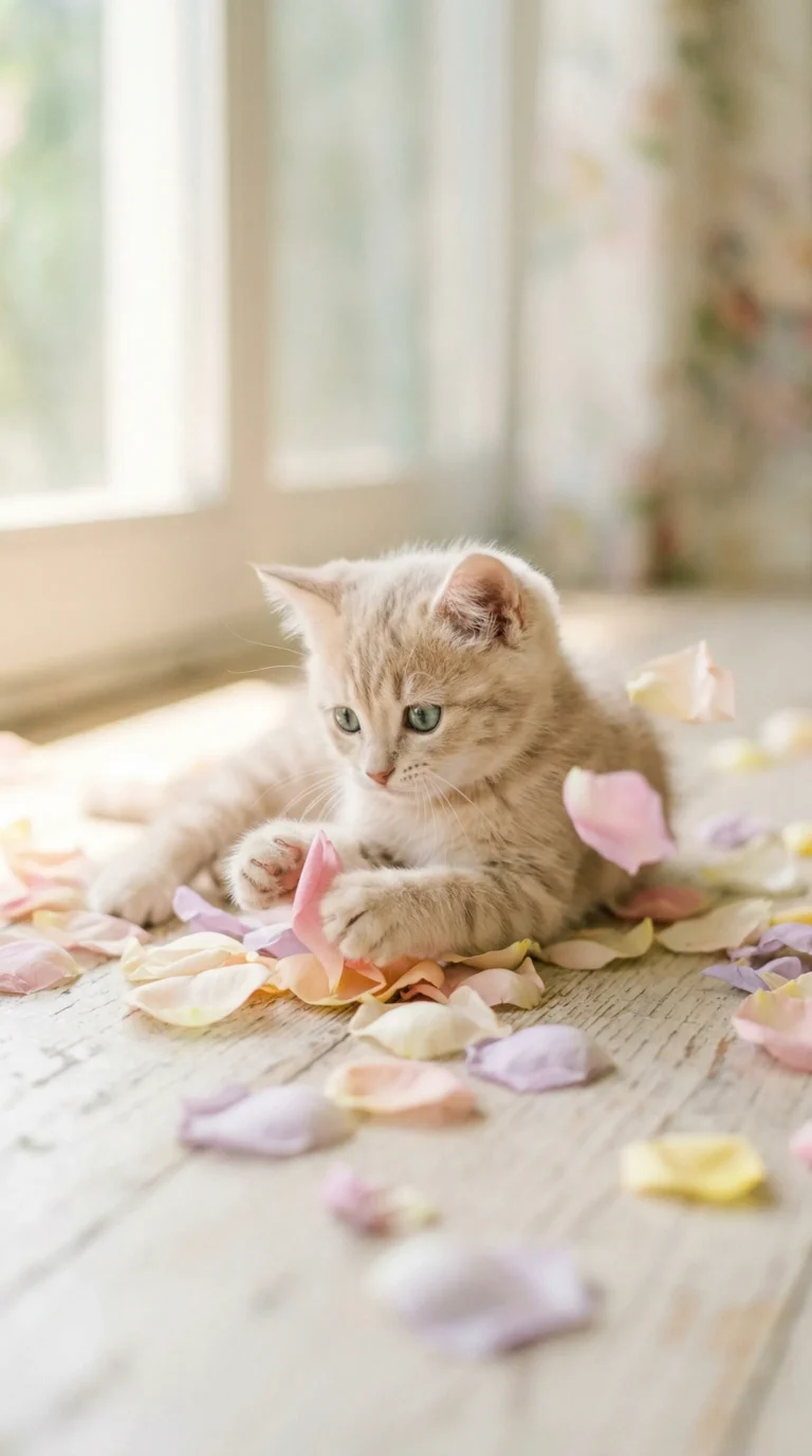 cute-cozy-wallpapers-for-phone-kitten-flower-petals