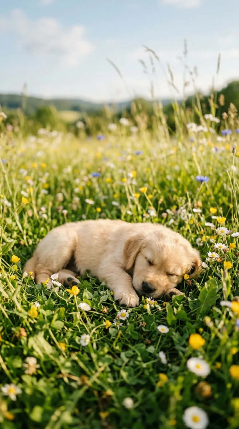 cute-cozy-wallpapers-for-phone-puppy-wildflowers