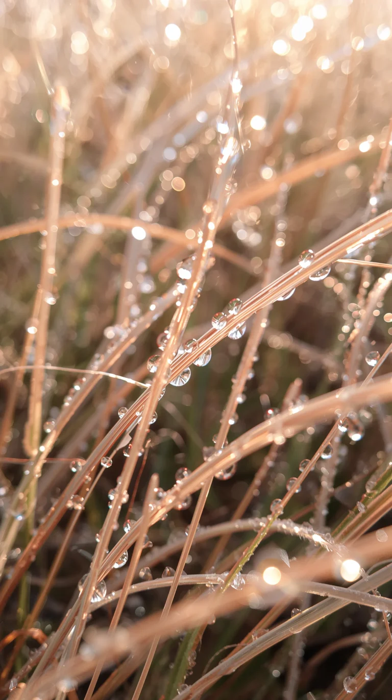 golden-hour-spring-wallpapers-dewy-grass-macro-glow-4k-phone