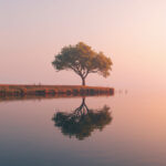 golden-hour-spring-wallpapers-minimal-lake-tree-reflection-4k-cover