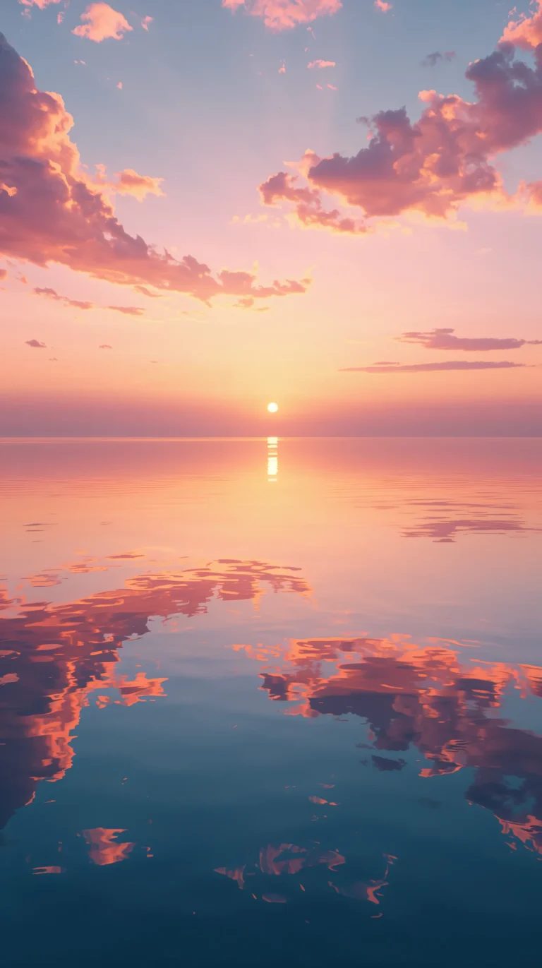 golden-hour-spring-wallpapers-mirror-lake-sky-reflection-4k-phone