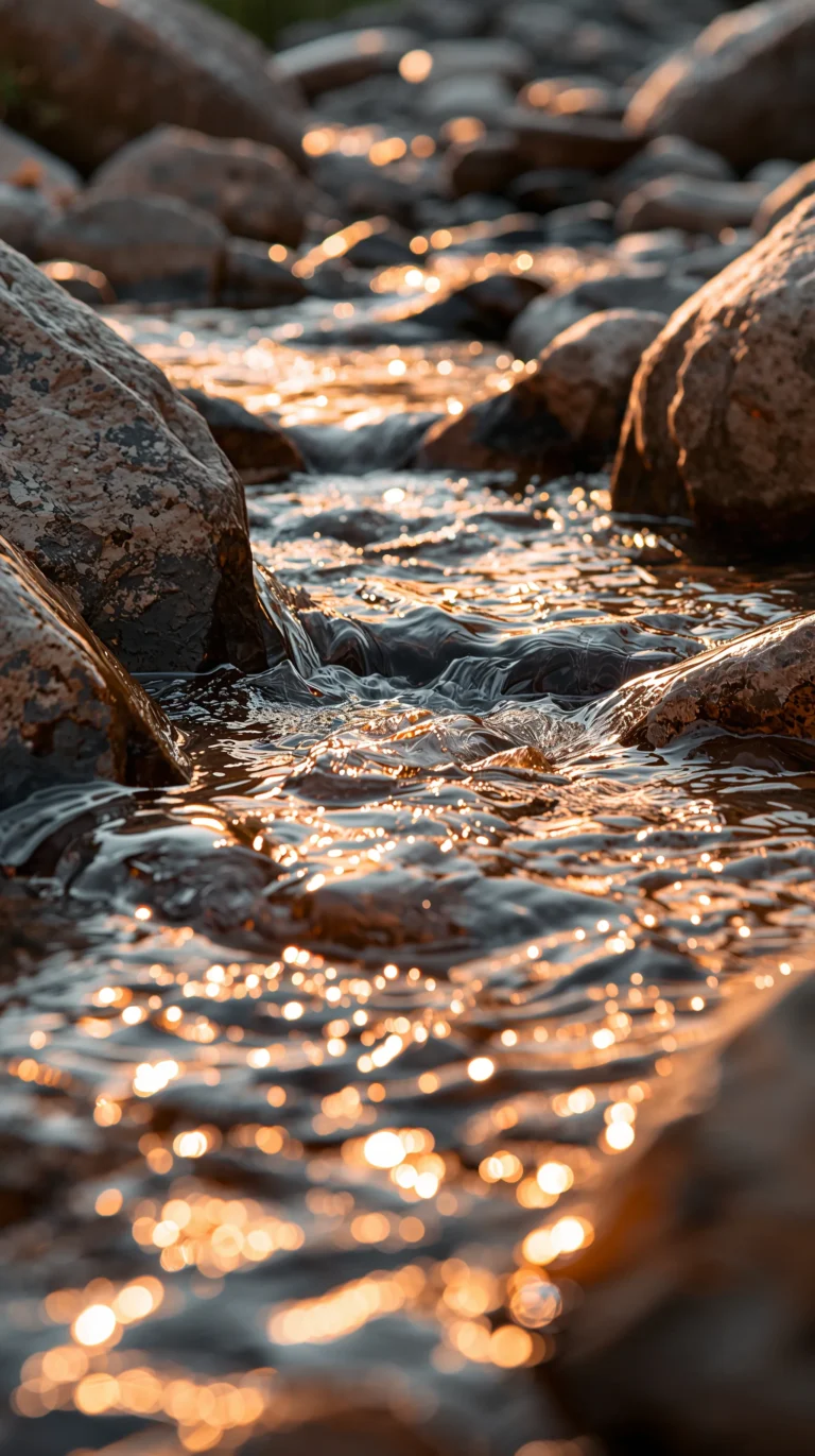 golden-hour-spring-wallpapers-spring-water-rocks-light-4k-phone
