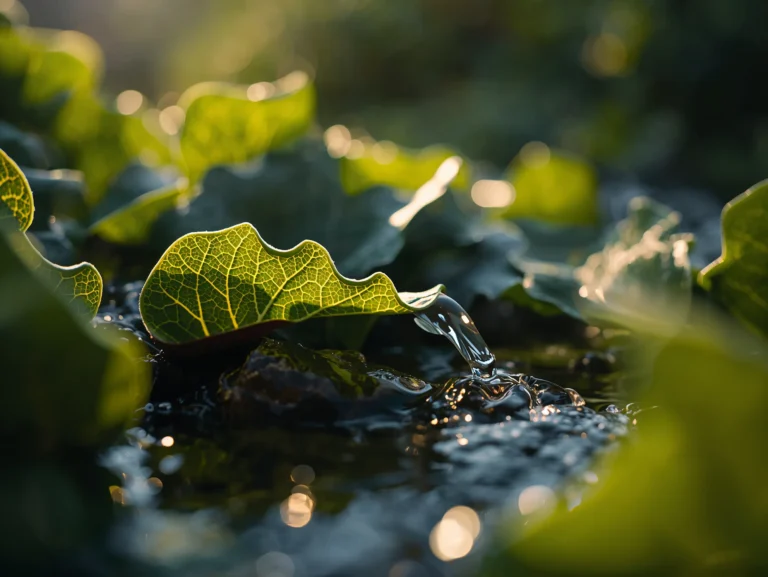 golden-hour-spring-wallpapers-water-leaves-macro-glow-4k-ipad