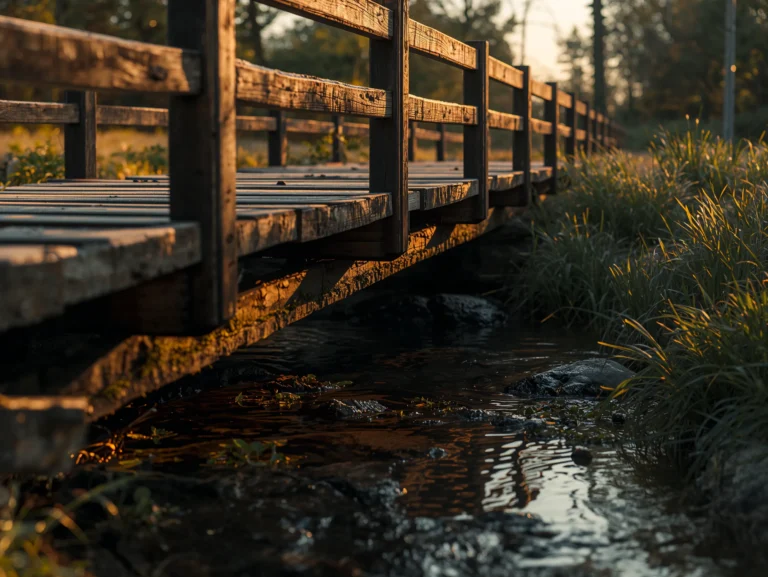golden-hour-spring-wallpapers-wooden-bridge-stream-sunset-4k-ipad