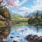 spring-mountain-painting-wallpapers-4k-impressionist-flower-hills-cover