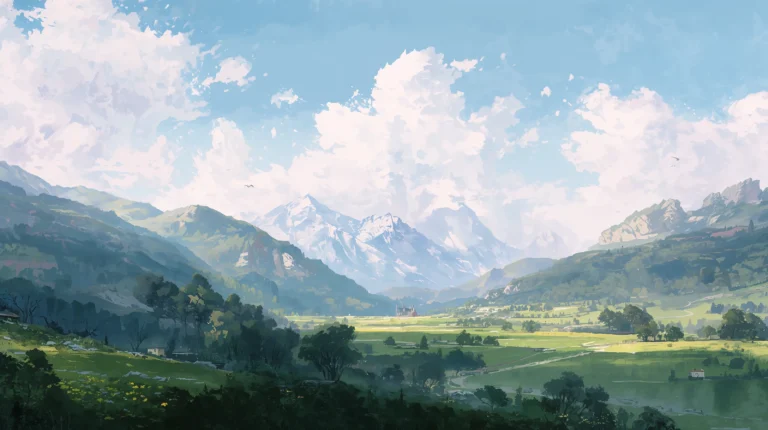 spring-mountain-painting-wallpapers-4k-light-blue-airy-scene-laptop