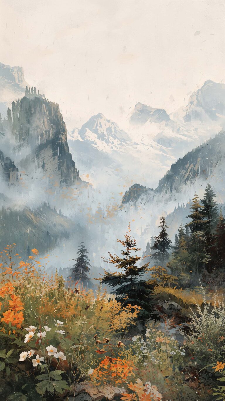 spring-mountain-painting-wallpapers-4k-rainy-misty-mountains-phone