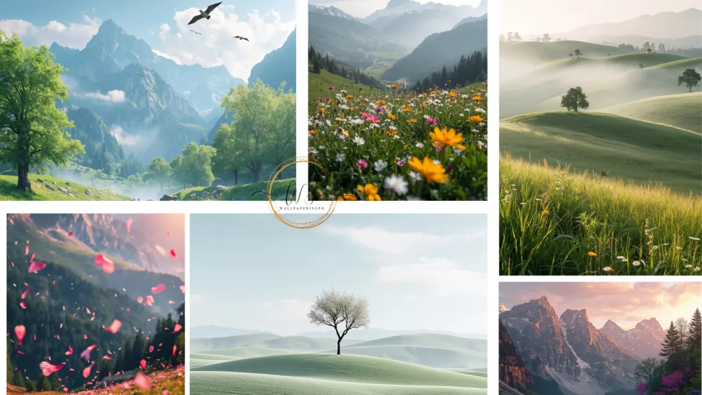 spring mountain wallpapers collage wallpaperinspo.com