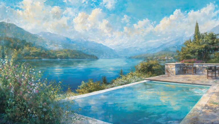 summer-landscape-painting-wallpapers-aesthetic-garden-pool-view-laptop