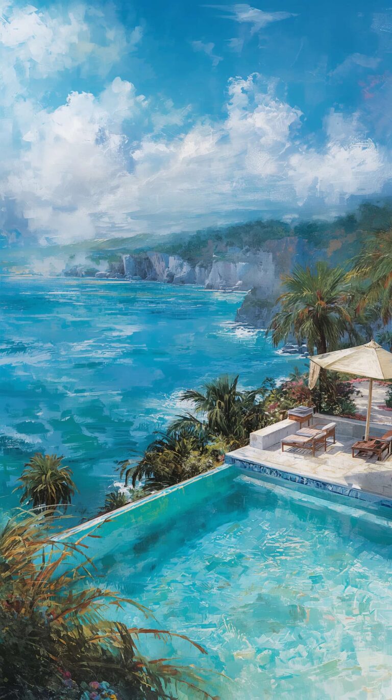 summer-landscape-painting-wallpapers-aesthetic-infinity-pool-ocean-view-phone