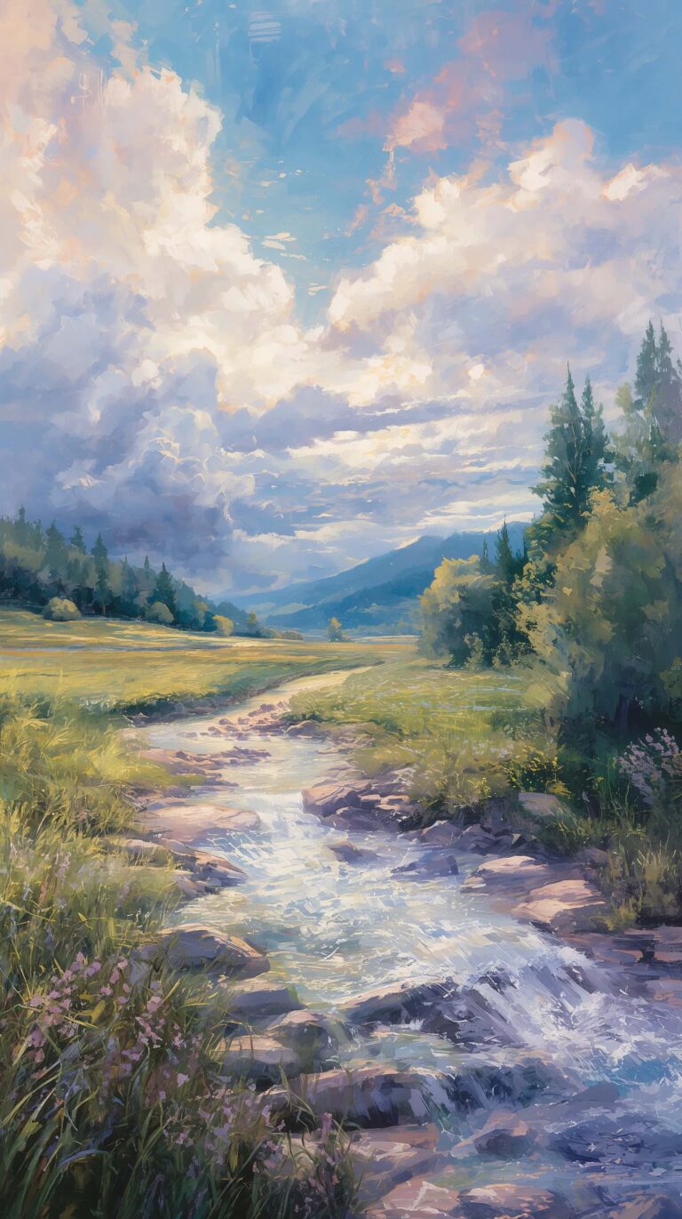 summer-landscape-painting-wallpapers-aesthetic-river-path-nature-phone