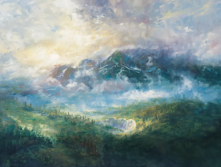 summer-landscape-painting-wallpapers-aesthetic-sunrise-mountain-glow-ipad