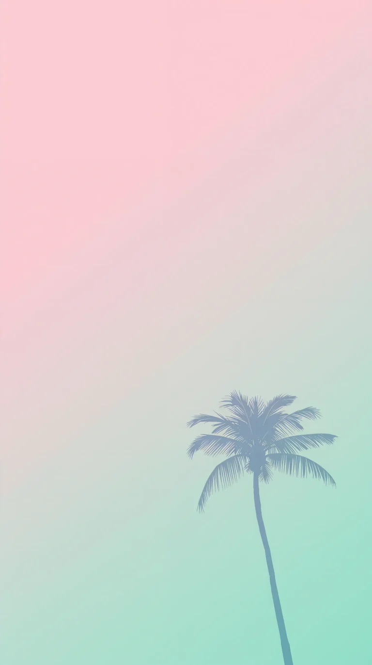 tropical-summer-wallpapers-4k-minimal-palm-gradient-sky-phone