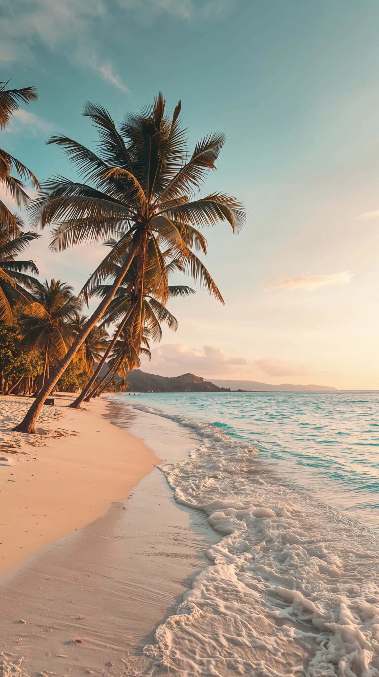 tropical-summer-wallpapers-4k-palm-beach-sunrise-minimal-phone