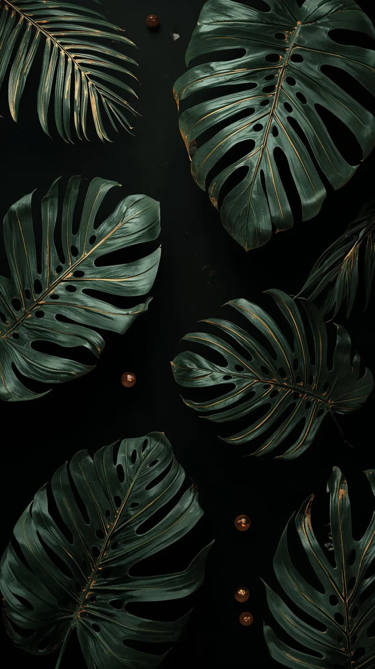 black-tropical-wallpapers-aesthetic-banana-leaf-silhouette