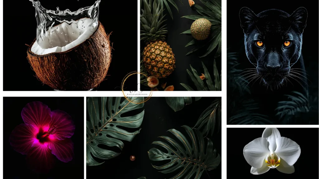 black tropical wallpapers aesthetic collage wallpaperinspo.com