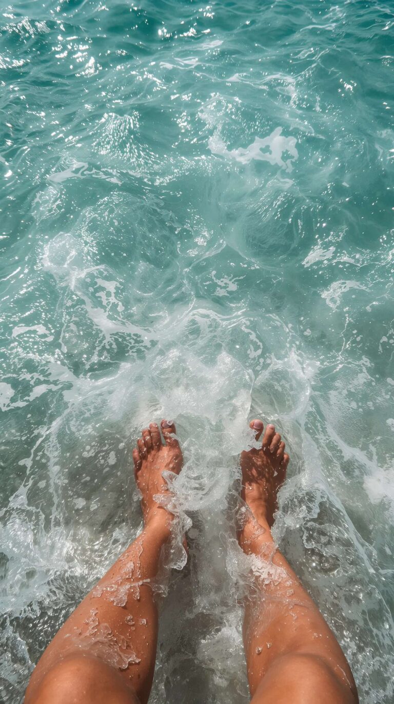 cooling-summer-wallpapers-feet-in-turquoise-ocean-phone