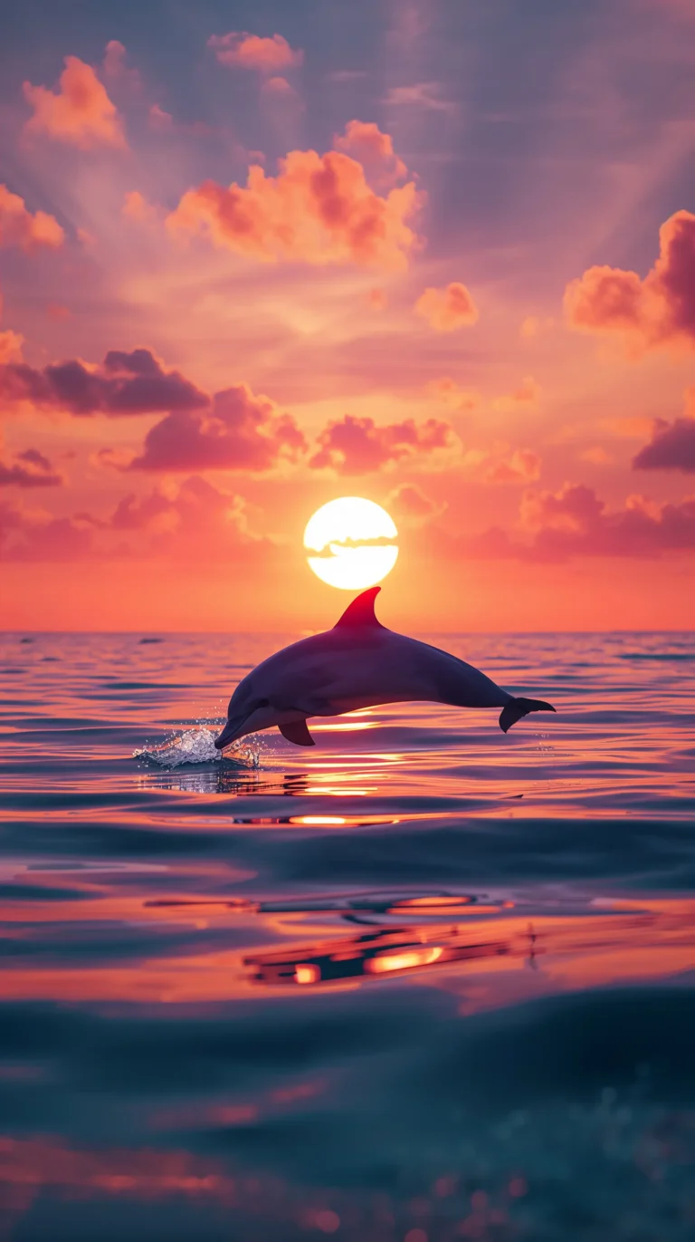 cute-beach-wallpapers-phone-dolphin-sunset-ocean