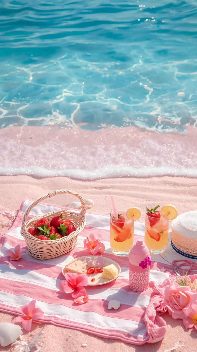 cute-beach-wallpapers-phone-kawaii-beach-picnic